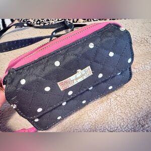 Simply Southern Black and Pink Polka Dot Wristlet